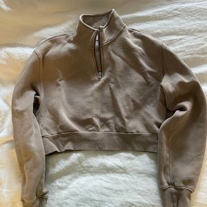 TNA Cropped quarter zip sweatshirt